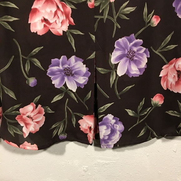 JONES NEW YORK Silk Button Up Floral Sheer Blouse M - Picture 8 of 9